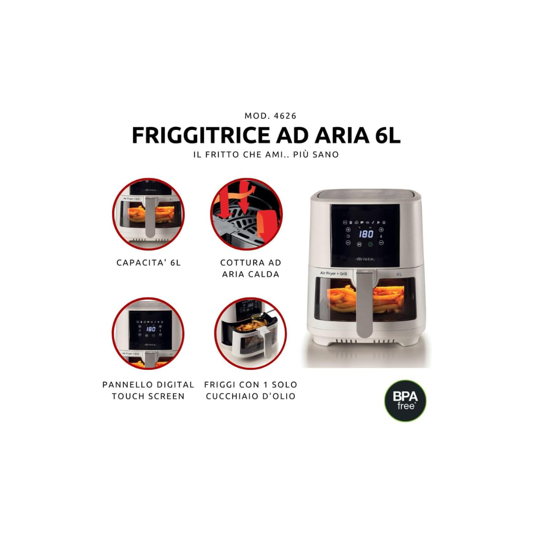 Ariete Friggitrice Ad Aria 6Lt, Mod.4626