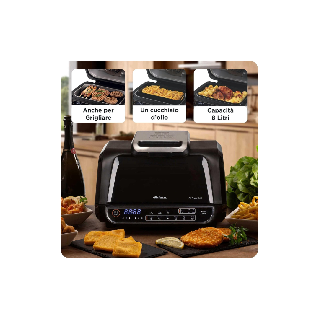 Ariete Friggitrice Airy Fryer Digital 8Lt Con Funzione Grill Mod.4635/00