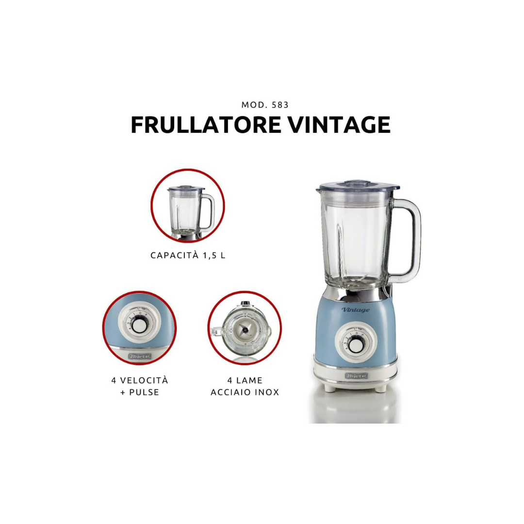 Ariete Frullatore Vintage 1000W Mod.0583/05 Blu