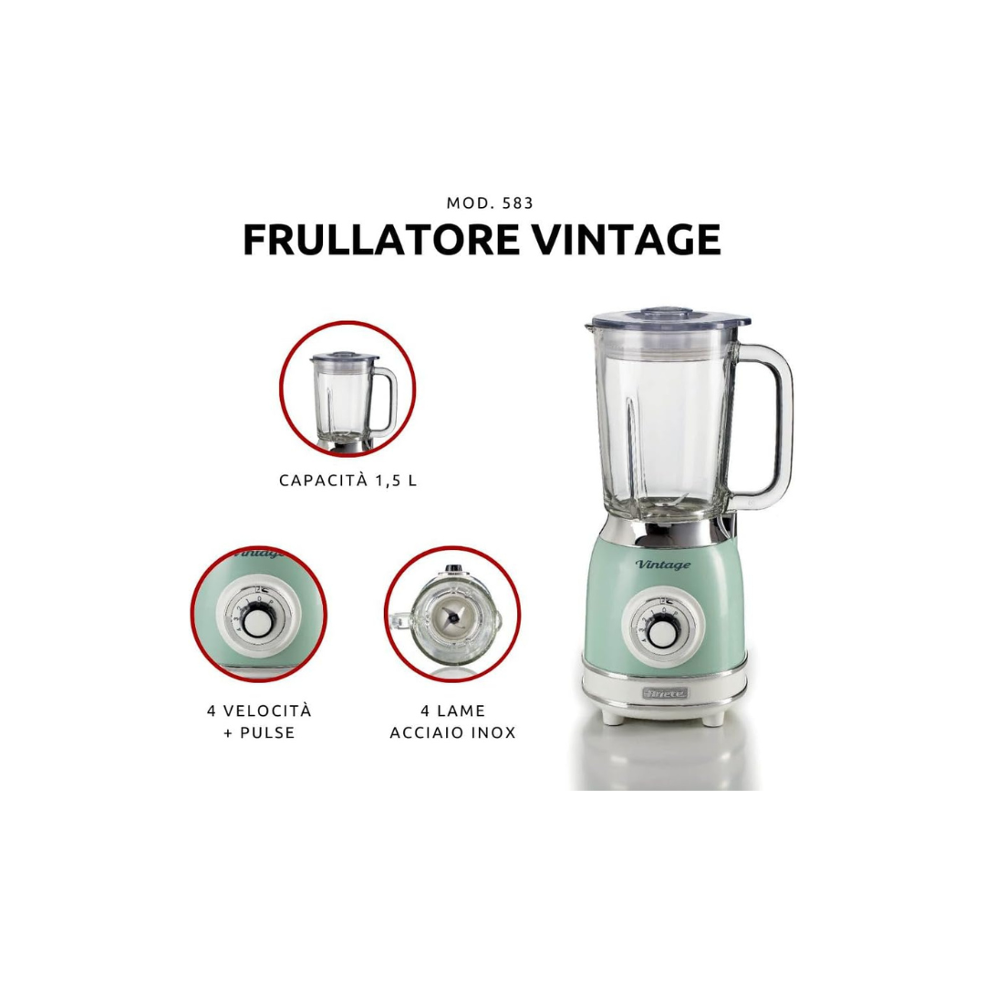 Ariete Frullatore Vintage 1000W Mod.0583/04 Verde