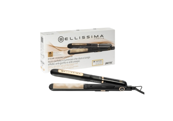 Imetec Piastra Per Capelli Bellissima Steam Ceramic & Keratin Mod.11915