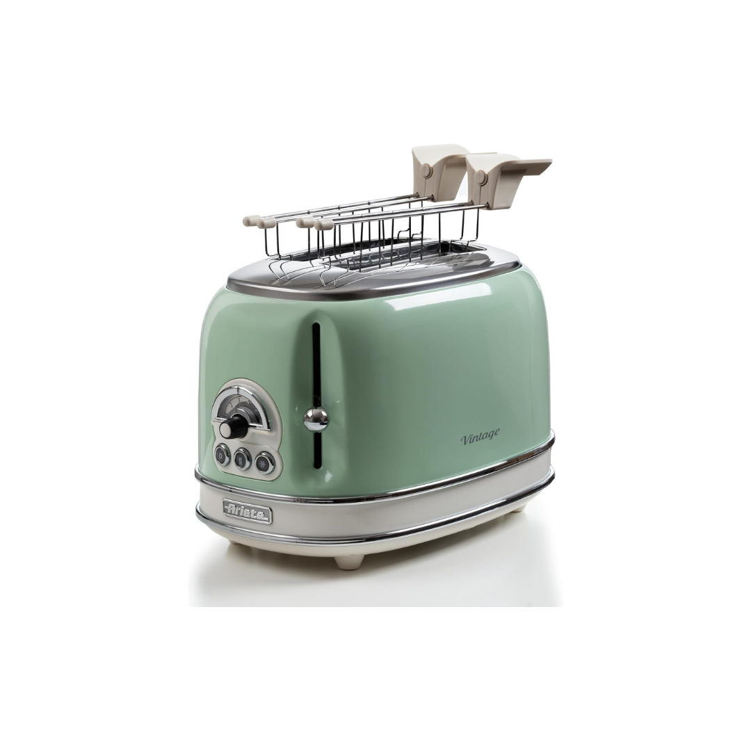 Ariete Tostapane Vintage Doppia Fetta Con Pinze - Verde Mod. 0155/04