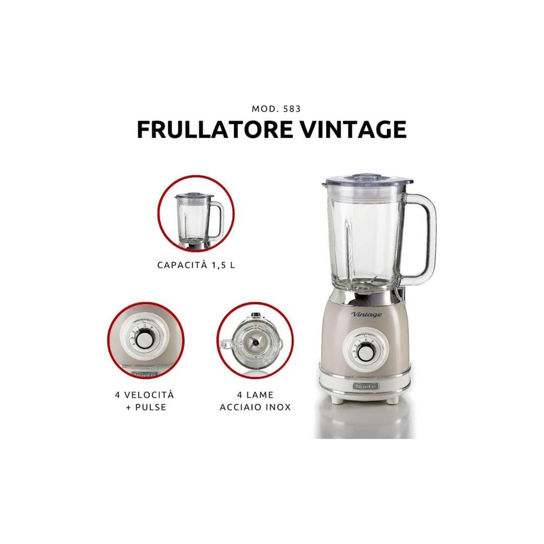Ariete Frullatore Vintage 1000W Mod.0583/03 Beige