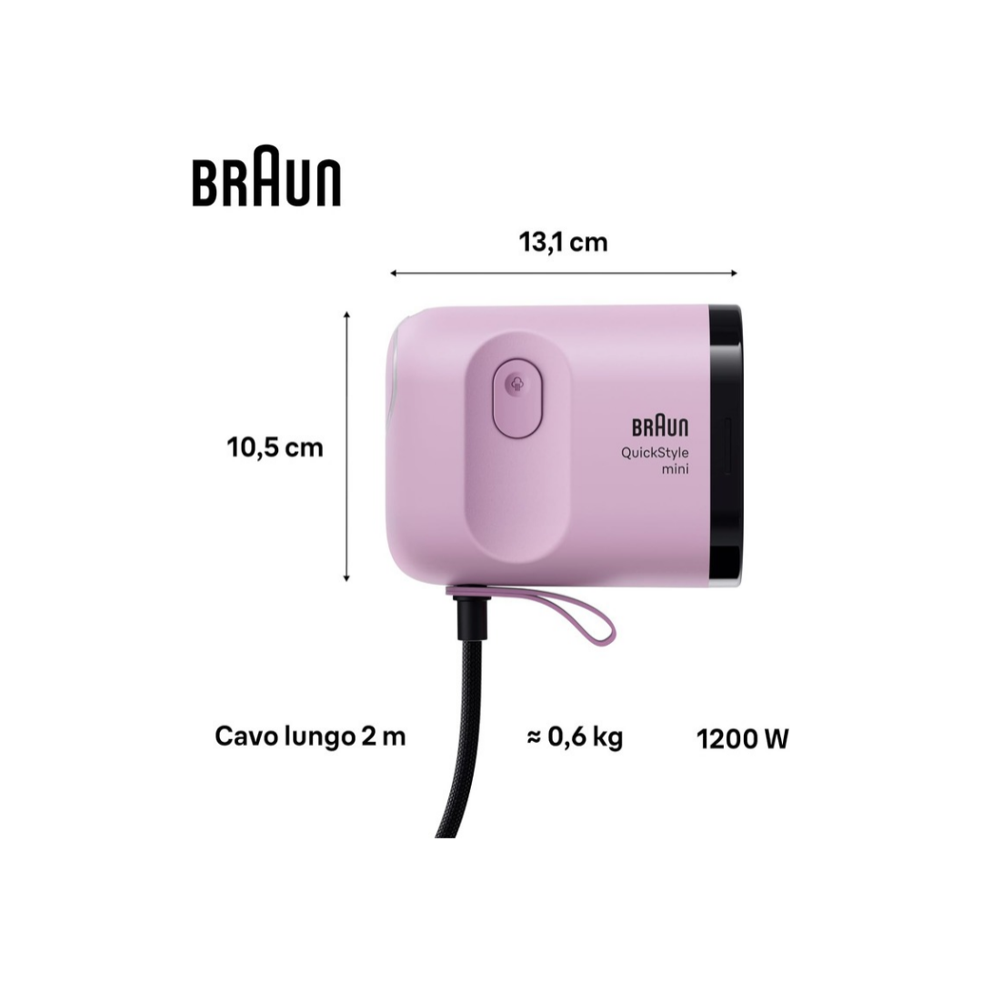 Stiratore Verticale Braun QuickStyle Mini 1200W Mod. GS1031PU Viola