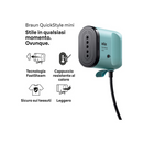 Stiratore Verticale Braun QuickStyle Mini 1200W Mod. GS1051GR Verde
