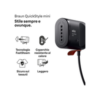 Stiratore Verticale Braun QuickStyle Mini 1200W Mod. GS1071BK Nero