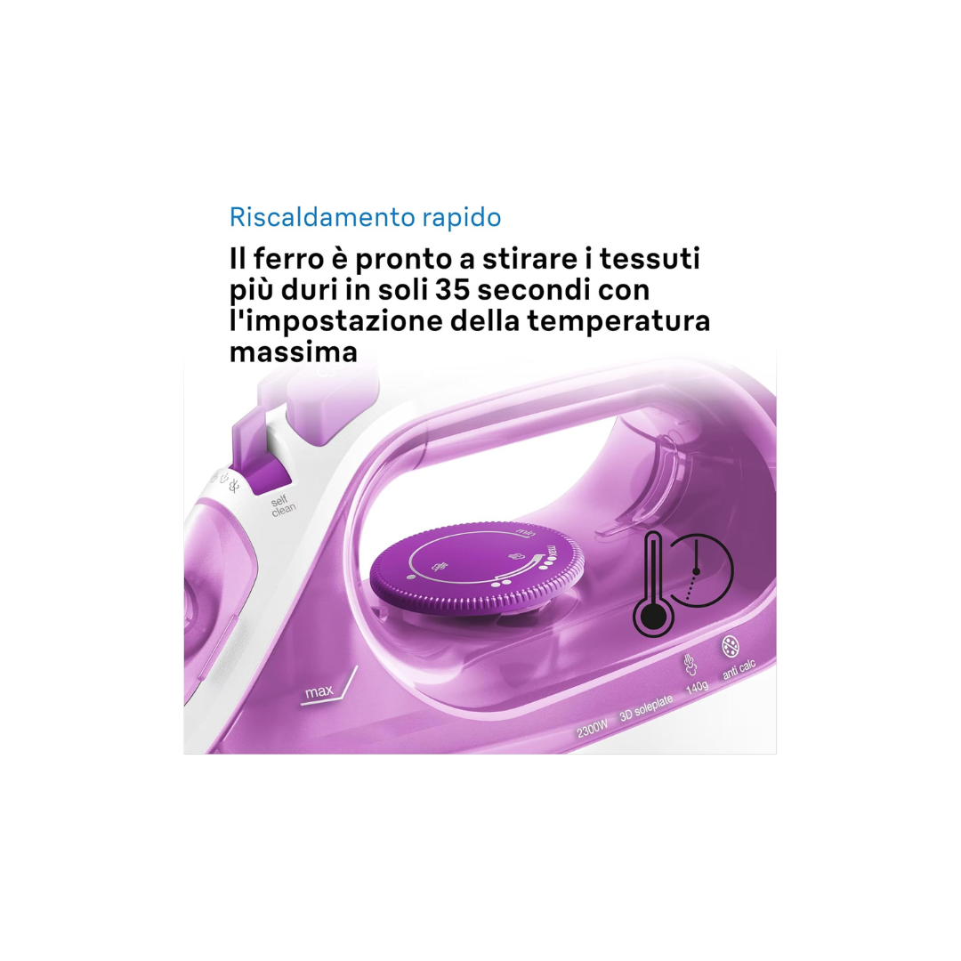 Braun Ferro Da Stiro TexStyle 3, 2300W Piastra In Ceramica Mod. SI3030PU