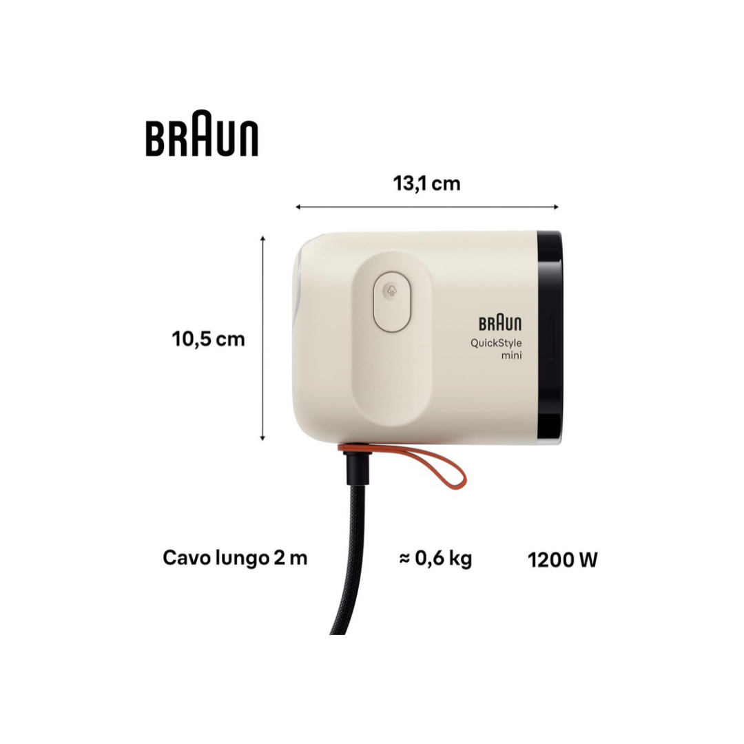 Stiratore Verticale Braun QuickStyle Mini 1200W Mod. GS1011BG Beige