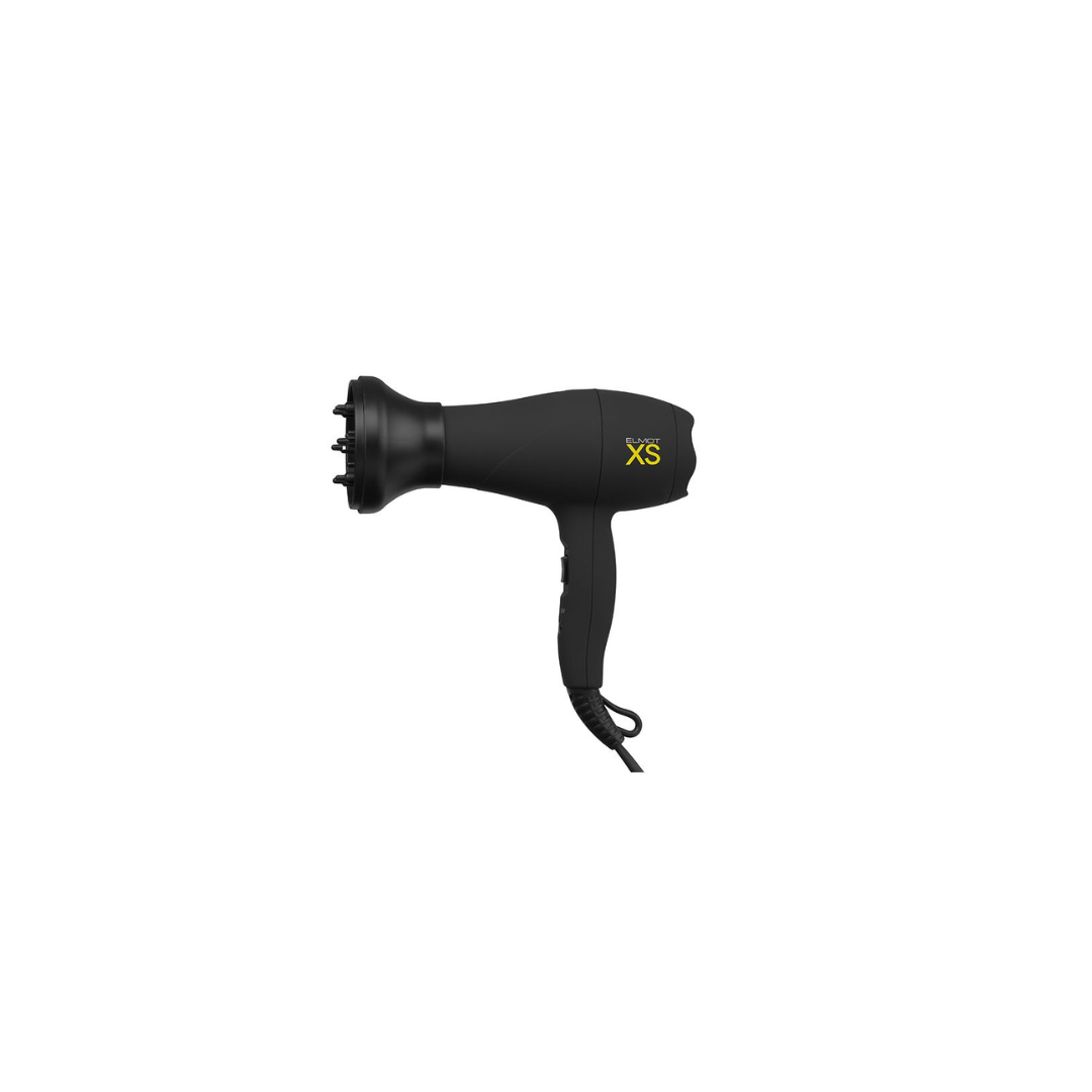 Gamma+ Asciugacapelli Da Viaggio 1200W Mod. Elmot XS Nero Con Diffusore